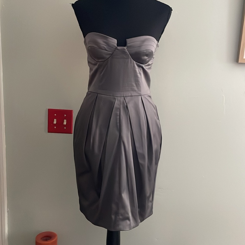 Tea/f strapless satin formal mini S